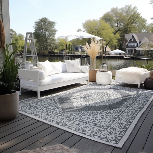ELLE Decoration , Kusový koberec Gemini 106023 Silver z kolekcie Elle – na von aj na doma, 120x170, šedá, chodba / predsieň