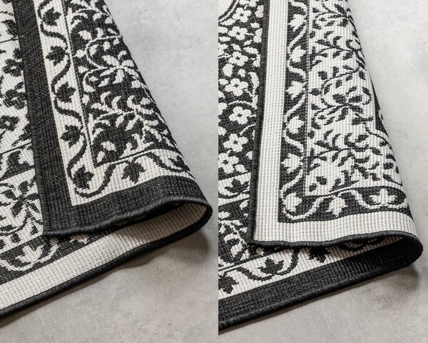 ELLE Decoration , Kusový koberec Gemini 106024 Black z kolekcie Elle – na von aj na doma, 160x230, čiernobiela, chodba / predsieň