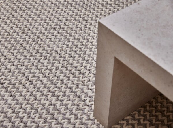 Diamond Carpets India , Ručne viazaný kusový koberec Fusilli DE 9415 White Mix, 80x150, biela, obývacia izba