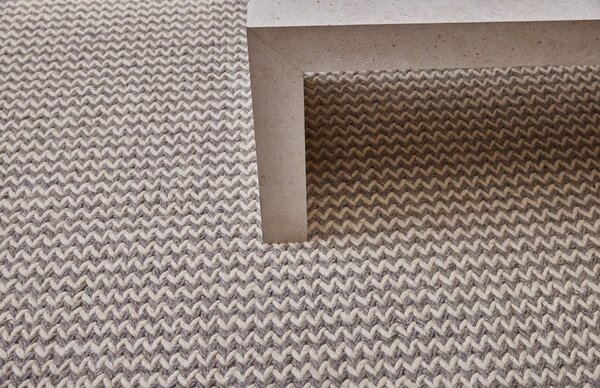Diamond Carpets India , Ručne viazaný kusový koberec Fusilli DE 9415 White Mix, 80x150, biela, obývacia izba