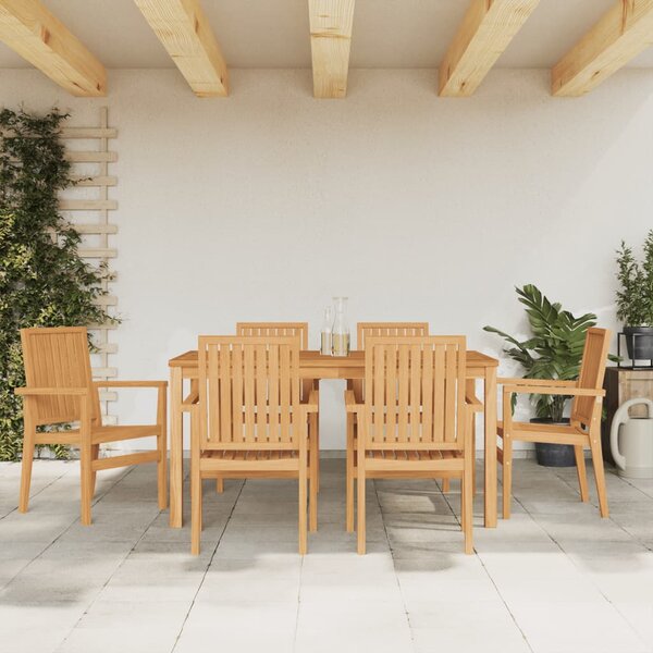 Stohovateľné záhradné stoličky 6 ks 56,5x57,5x91 cm masívny tík