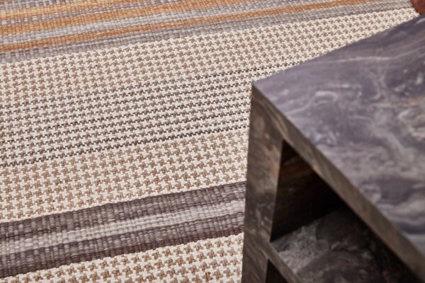 Diamond Carpets India , Ručne viazaný kusový koberec Houndstooth DESP HL89 Beige Mix, 80x150, béžová, hnedá, obývacia izba