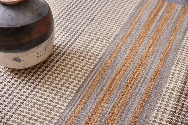 Diamond Carpets India , Ručne viazaný kusový koberec Houndstooth DESP HL89 Beige Mix, 80x150, béžová, hnedá, obývacia izba