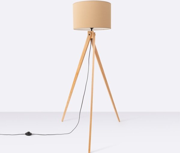 Sollux SL.1905 - Stojacia lampa NATT 1xE27/15W/230V béžovo-hnedá