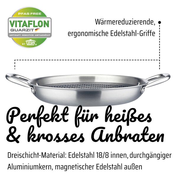 SERVÍROVACIA PANVICA povrch Vitaflon® Quarzit 24 cm GSW - Online Only bytové doplnky, Online Only