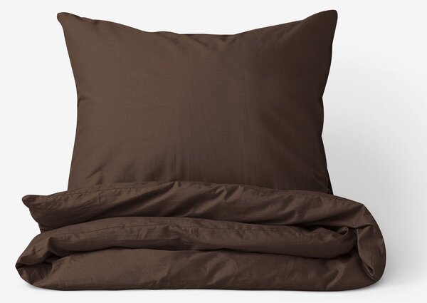 Goldea bavlnené posteľné obliečky - tmavo hnedé 150 x 200 a 50 x 60 cm