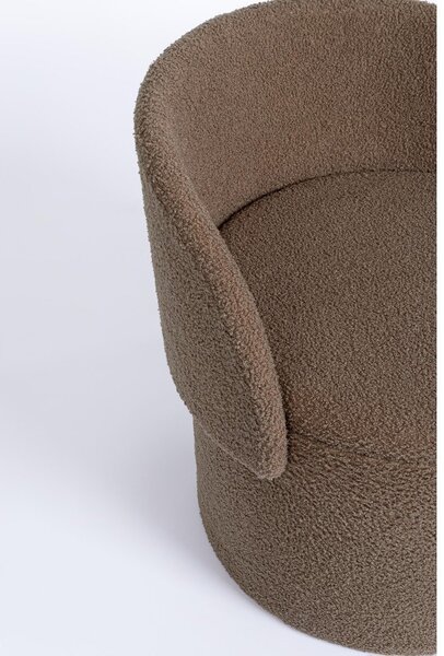 Taupe taburet z textílie buklé Anthea – Yes Everyday