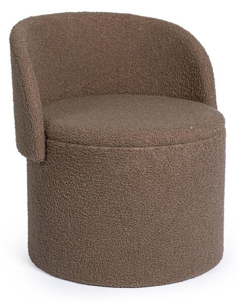 Taupe taburet z textílie buklé Anthea – Yes Everyday