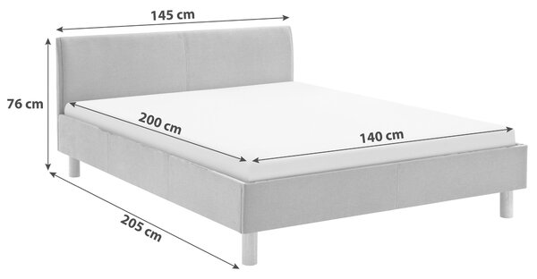 ČALÚNENÁ POSTEĽ, 140/200 cm svetlosivá Livetastic - Online Only spálne, Online Only
