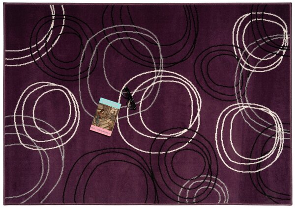 Alfa Carpets , Kusový koberec Circles lila, 120x170, fialová, chodba / predsieň
