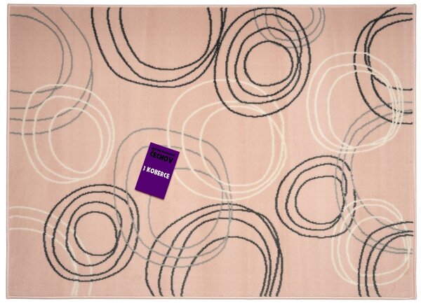Alfa Carpets , Kusový koberec Circles powder pink, 120x170, ružová, chodba / predsieň