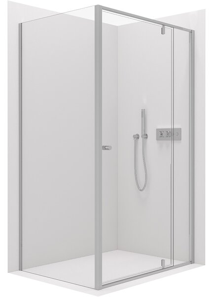 Cerano Santini, sprchovací kút s krídlovými dverami 140(dvere) x 80(stena) x 195 cm, 6mm číre sklo, chrómový profil, CER-CER-426244