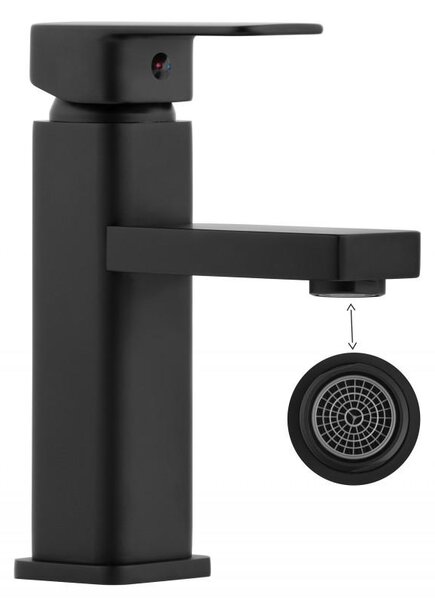 Erga Seto, umývadlová batéria h-180, čierna matná, ERG-YKA-BU.SETO-24-BLK