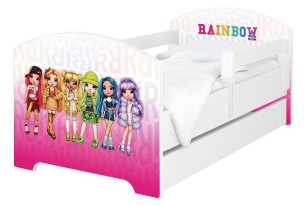 Detská posteľ OSKAR - 180x80 cm - Rainbow High Friends - ružová