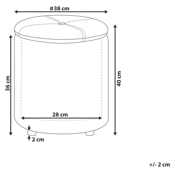 Taburet čierny umelá koža 40 x 38 cm s úložným priestorom glamour štýl obývačka spálňa