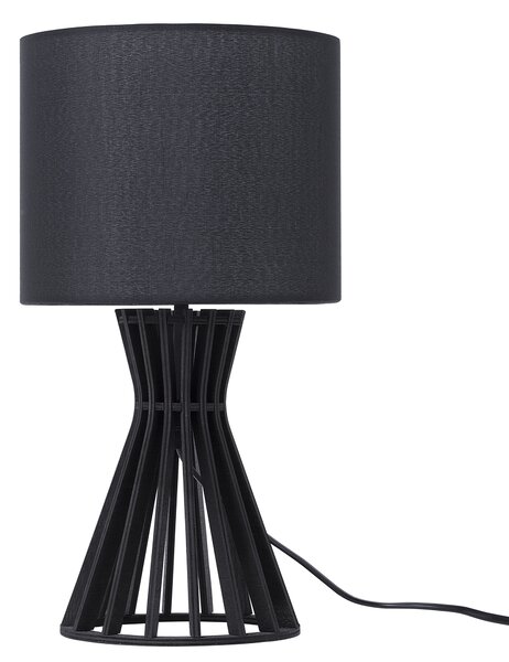 Stolná lampa čierne látkové tienidlo čierny podstavec súčasné moderné svietidlo