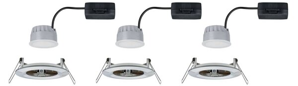 Paulmann LED zapustený bod Nova Coin 3 železný okrúhly stmievateľný, Hliník / sivá / zinok, Chodba, Hliník, Moderný, Zapustené stropné svietidlo