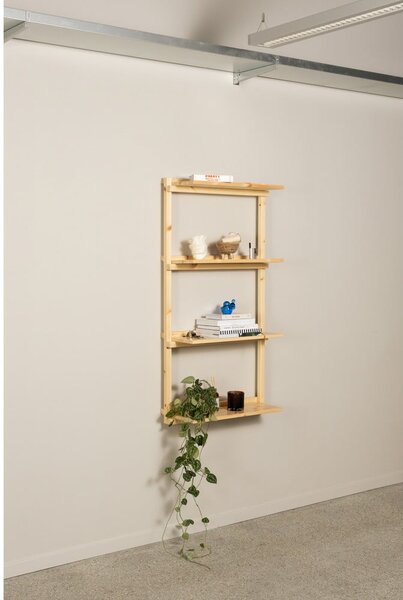 Nástenná knižnica z borovicového dreva v prírodnej farbe 66x127 cm Groove – Karup Design