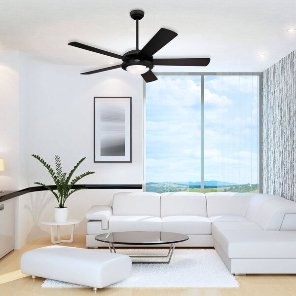 Westinghouse Comet ventilátor čierno-strieborné, Čierna, Obývacia izba / jedáleň, Drevo, Moderný