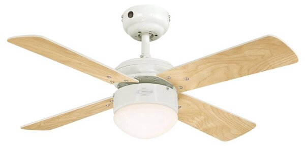 Westinghouse Stropný ventilátor Colosseum, Biela / opálová, Obývacia izba / jedáleň, Drevo