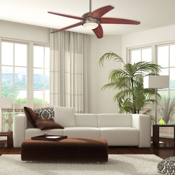 Westinghouse Stropný ventilátor Bendan s LED osvetlením, drevený, tichý, Hnedá / hrdzavá, Obývacia izba / jedáleň, Drevo, Moderný