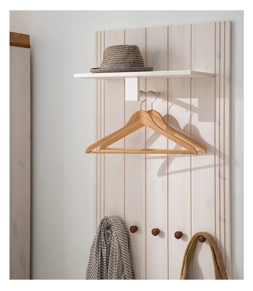 Biela predsieňová zostava z borovicového dreva 60x120x25 cm Anita – Støraa