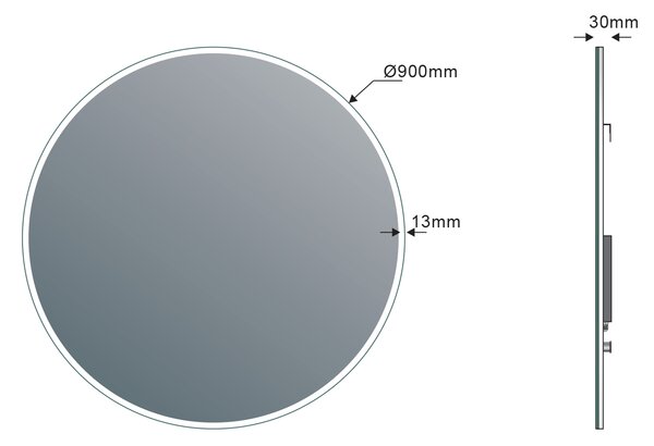 Sapho Sapho, VISO guľaté zrkadlo s LED osvetlením, ø 90cm, VS090