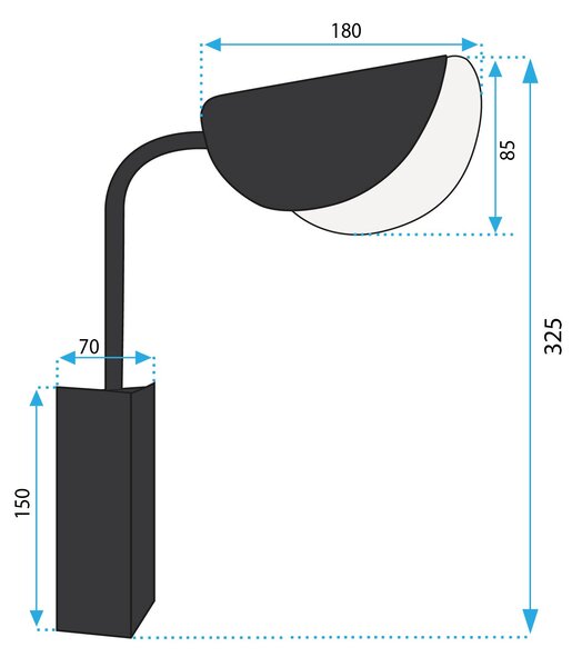 Toolight Toolight, nástenné svietidlo 1xE14 APP1262-1W, čierna, OSW-02456