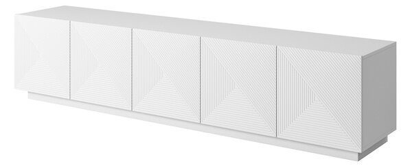 Moderný TV stolík Asha 200 cm - biely mat