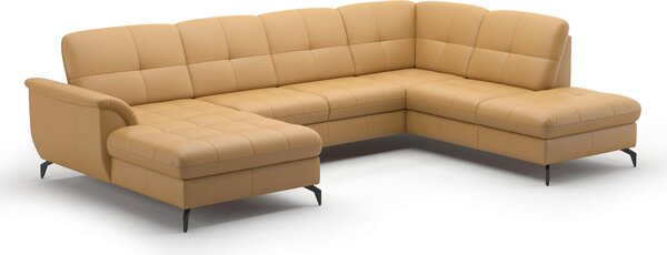 SEDACIA SÚPRAVA, textil, koža, kari žltá Sit & More - Sedačky, Online Only