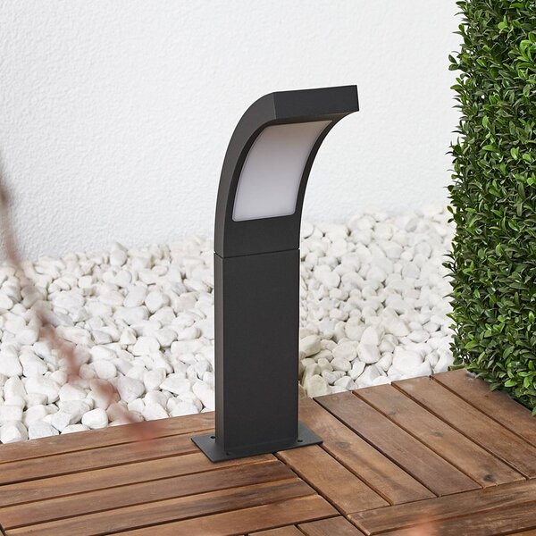 Lucande LED podstavné svietidlo Juvia, 40 cm, antracit, IP54, Čierna, Hliník, Moderný, Vonkajčie stĺpové osvetlenie
