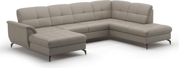 SEDACIA SÚPRAVA, textil, koža, sivá Sit & More - Sedačky, Online Only