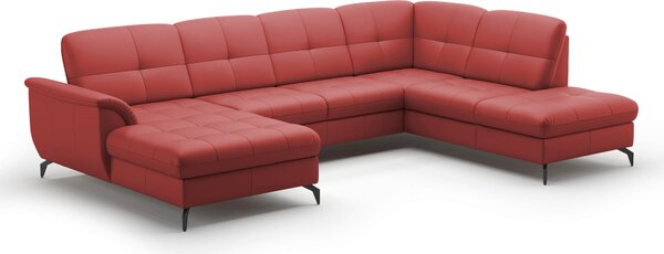 SEDACIA SÚPRAVA, textil, koža, červená Sit & More - Sedačky, Online Only