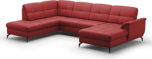 SEDACIA SÚPRAVA, textil, koža, červená Sit & More - Sedačky, Online Only