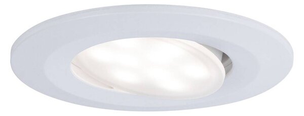 Paulmann Calla biela, s vypínačom a otočnou hlavou, 4 000 K, 9 cm, sada 3 ks, Biela / opálová, Kúpeľňa, Plast, Moderný, Zapustené okrúhle
