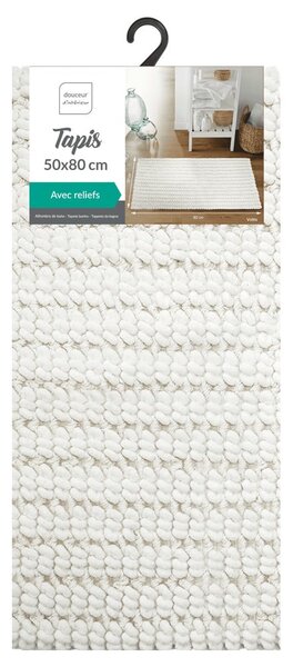 Biela kúpeľňová predložka 50x80 cm Voltis – douceur d'intérieur