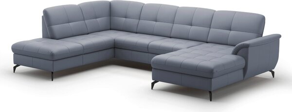SEDACIA SÚPRAVA, textil, koža, sivomodrá Sit & More - Sedačky, Online Only