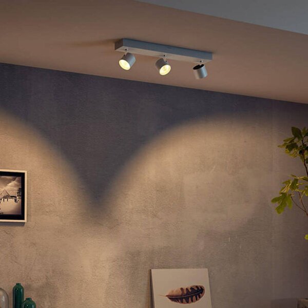 Philips Star LED svetlo biele 3-pl. WarmGlow, Biela / opálová, Obývacia izba / jedáleň, kov, Moderný, Stropné svetlo