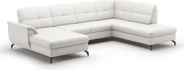 SEDACIA SÚPRAVA, textil, koža, biela Sit & More - Sedačky, Online Only