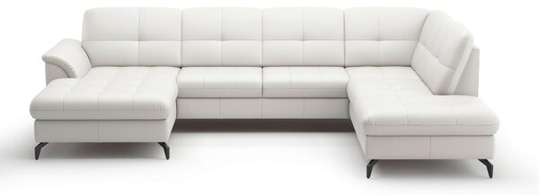 SEDACIA SÚPRAVA, textil, koža, biela Sit & More - Sedačky, Online Only