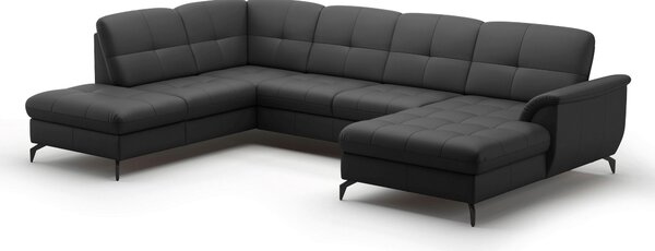 SEDACIA SÚPRAVA, textil, koža, čierna Sit & More - Sedačky, Online Only