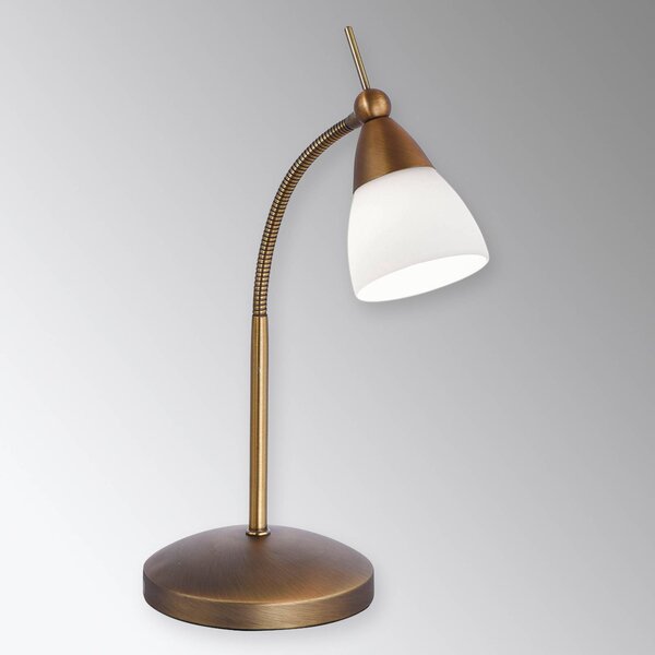 Paul Neuhaus Stolná lampa Pino, starožitná mosadz, 45 cm, stmievateľná, Hnedá / staromosadz, Obývacia izba / jedáleň, kov, Moderný, Stojacie svietidlo