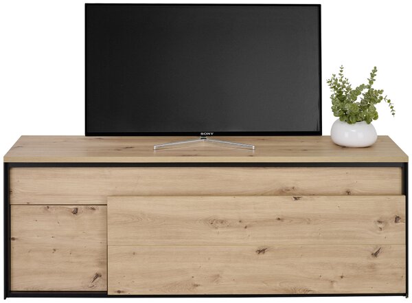 SKRINKA POD TV, čierna, dub artisan, 155/55/41 cm Hom`in - Komody