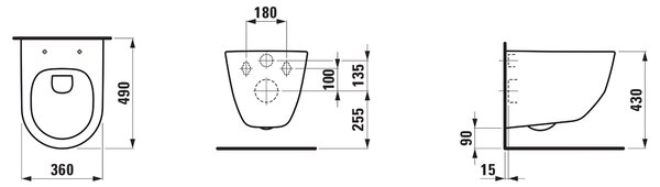 Laufen Pro A wc misa závesné áno biela H8209650000001