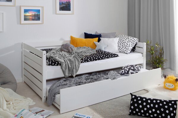 POSTEĽ S ÚLOŽNÝM PRIESTOROM, 90/200 cm biela MID.YOU - Detské izby, Online Only