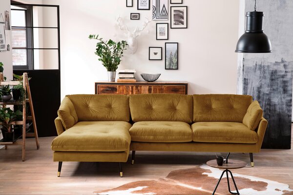ROHOVÁ SEDAČKA, textil, horčicovožltá MID.YOU - Online Only obývacie izby, Online Only