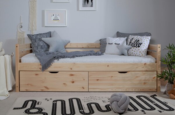 POSTEĽ S ÚLOŽNÝM PRIESTOROM, 90/200 cm prírodná farba MID.YOU - Detské izby, Online Only