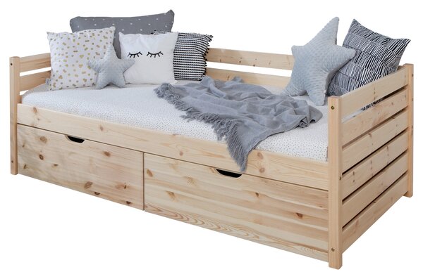 POSTEĽ S ÚLOŽNÝM PRIESTOROM, 90/200 cm prírodná farba MID.YOU - Detské izby, Online Only