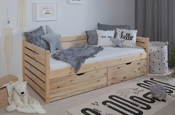 POSTEĽ S ÚLOŽNÝM PRIESTOROM, 90/200 cm prírodná farba MID.YOU - Detské izby, Online Only
