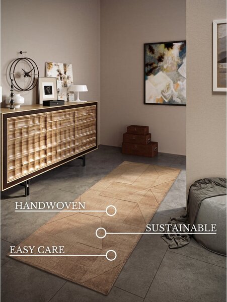 Béžový ručne tkaný vlnený behúň 80x250 cm Ursule – Villeroy&Boch
